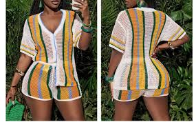 Short Sets for Women 2 Piece Crochet Outfits