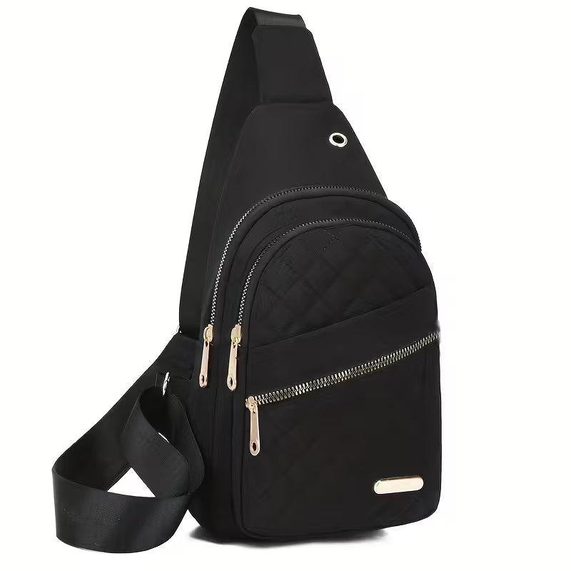 Ladies Slung Shoulder Bag, Leisure Sports Travel Slung Chest Bag, Adjustable Shoulder Strap, Multi-pocket Purse.