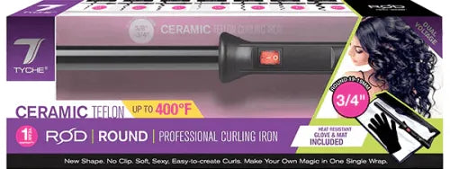 Tyche Ceramic Teflon Rod Professional Curling Iron Cone 1 1/4" to 3/4"