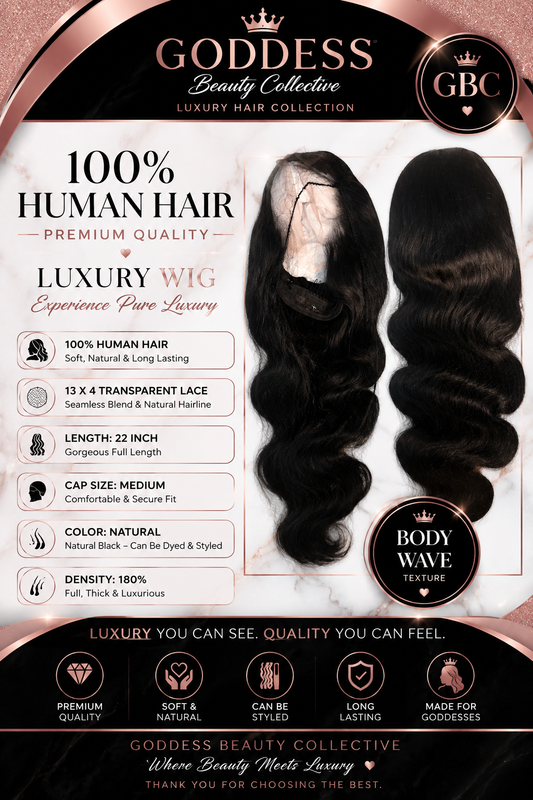 22'' BODY WAVE WIG NATRAL BLACK