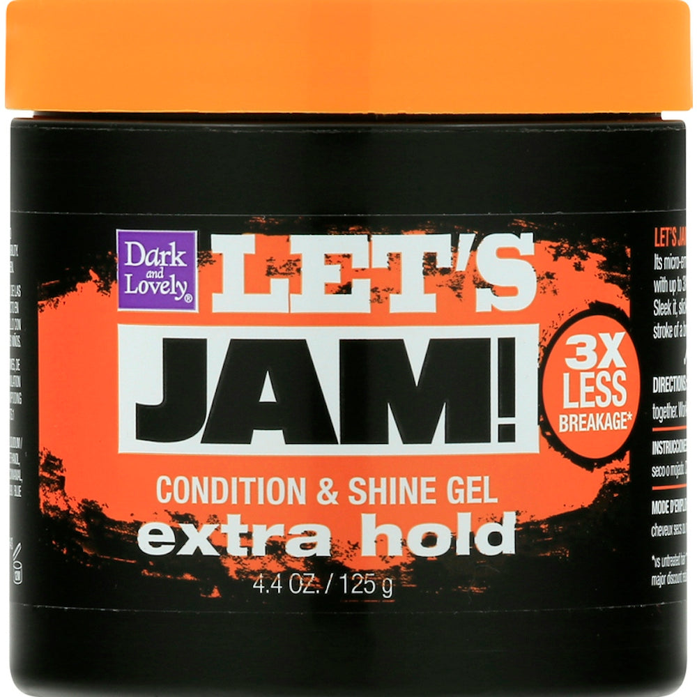 Let's Jam Shining Gel Extra Hold 4.25oz – Extra Firm Control Hair Styling Gel for All Hair Textures