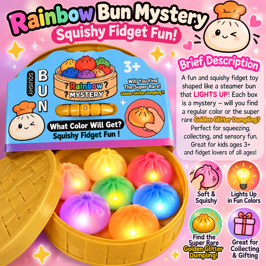 Rainbow Bun Mystery Squishy