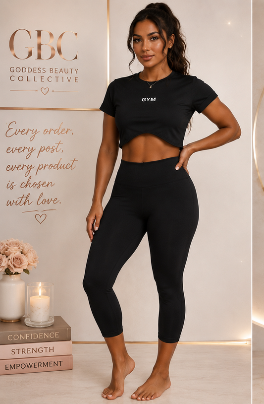 BOUNDED HEM CROP LONG PANTS SET