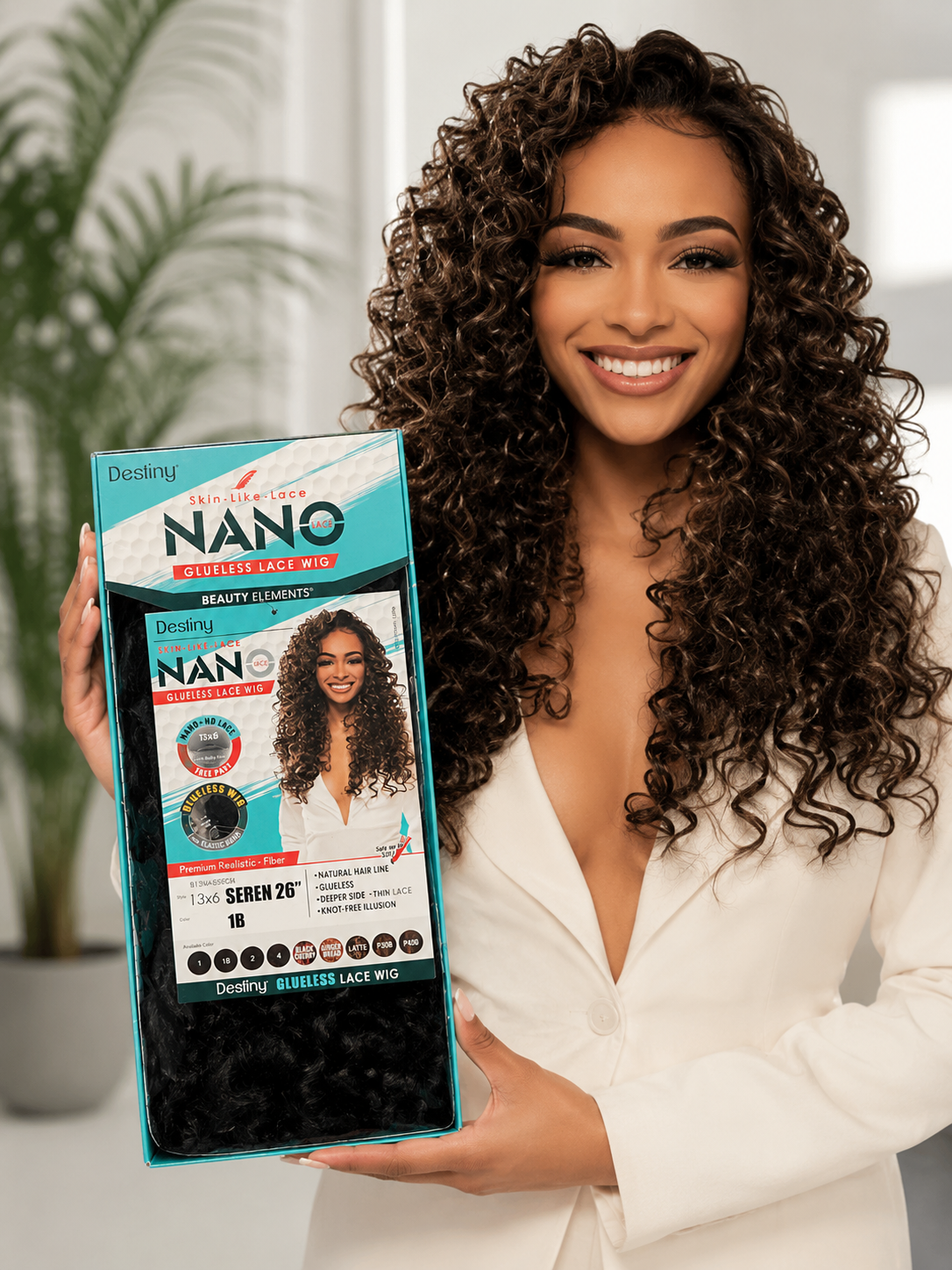 Destiny Nano Glueless Lace Wig – Seren 26” Premium Realistic-Fibers