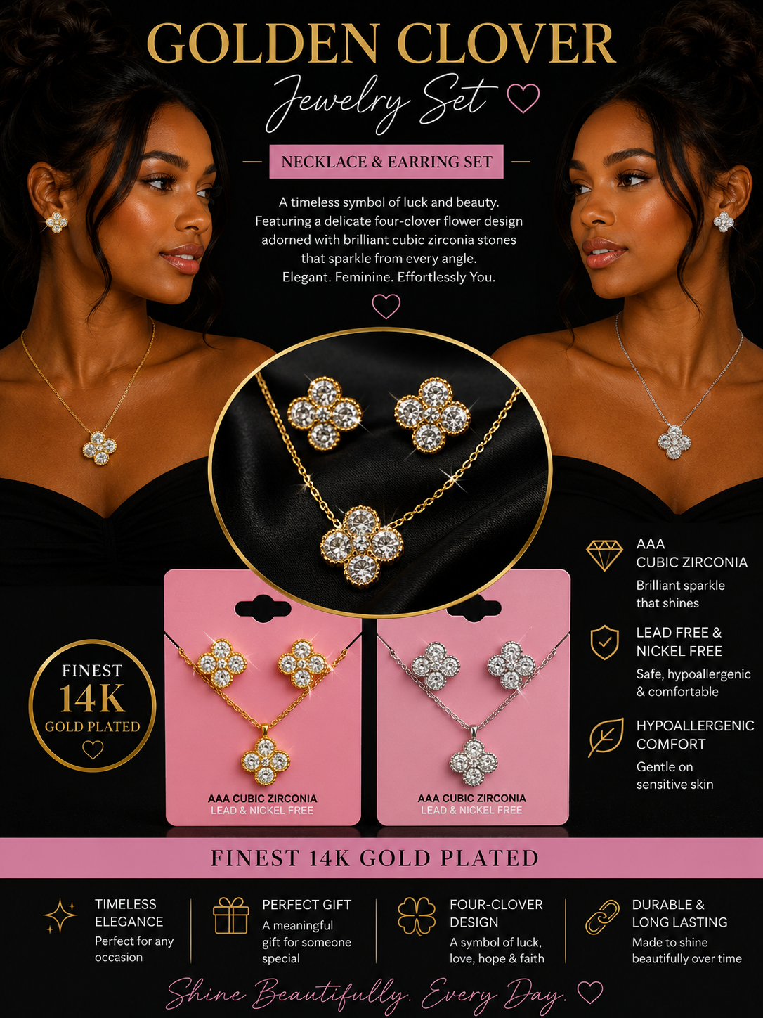 Golden Goddess Clover Set