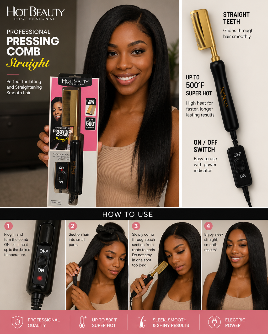 PRESSING COMB STRAIGHT