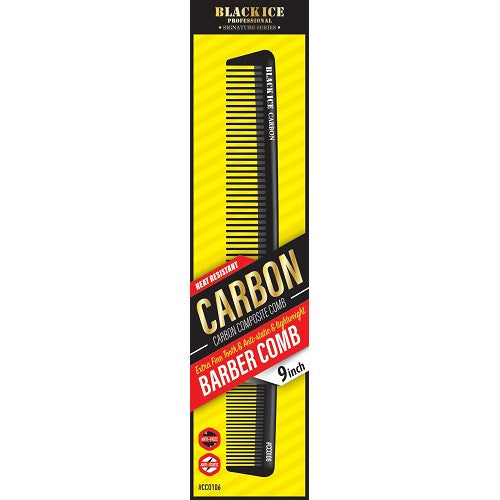 Black Ice Carbon Barber Comb 9"