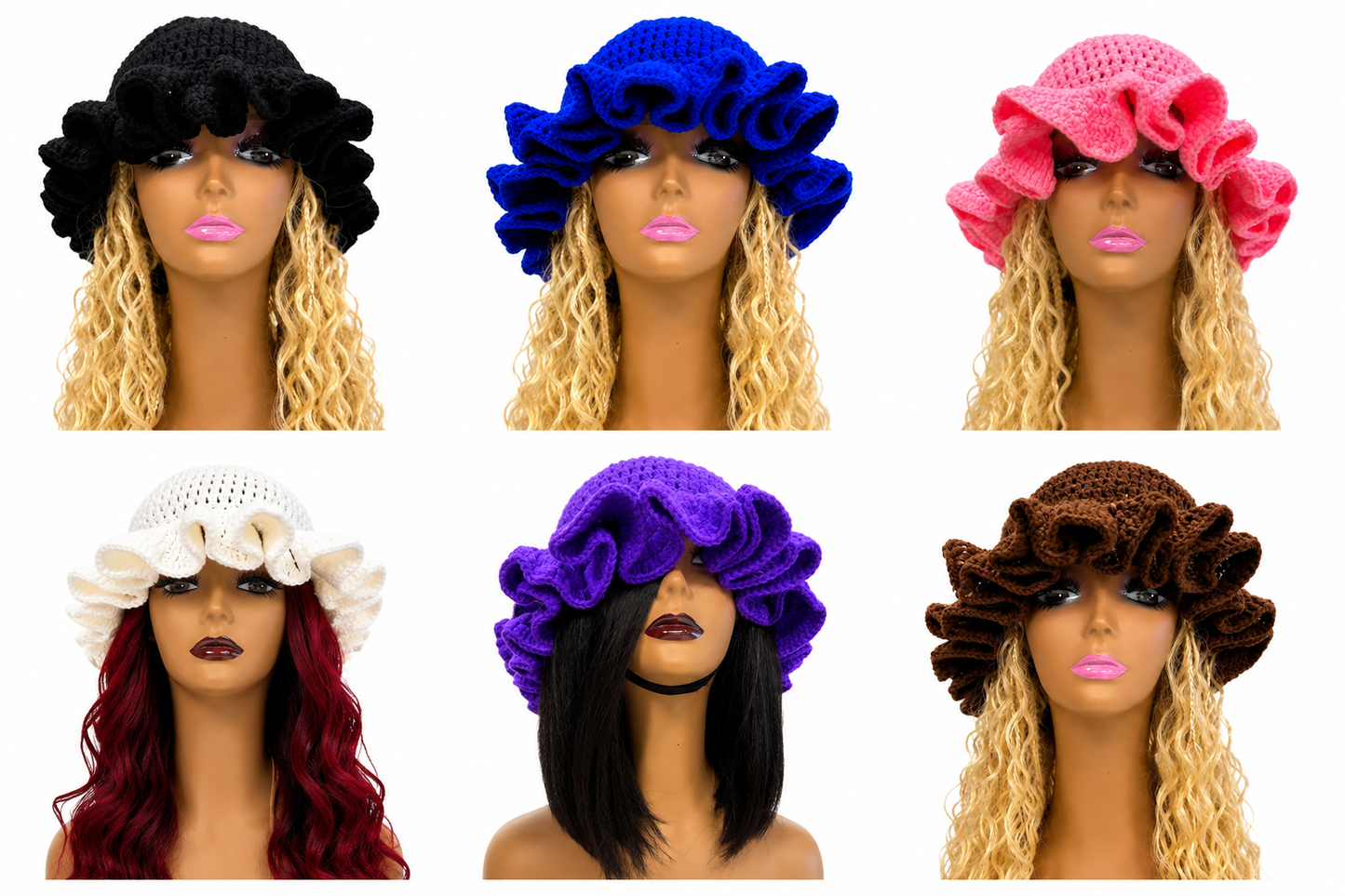 Goddess Ruffle Crochet Bucket Hat