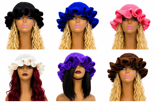 Goddess Ruffle Crochet Bucket Hat