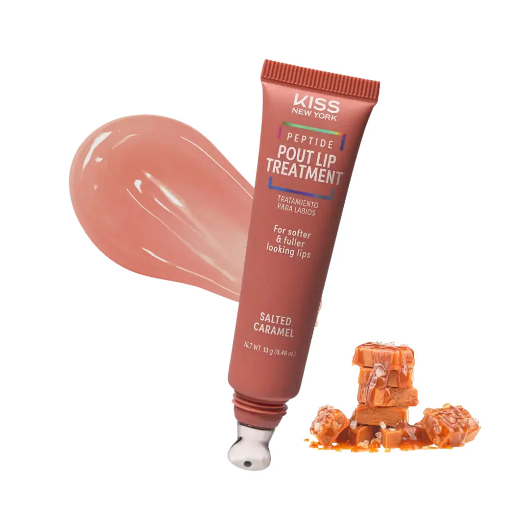 KISS NEW YORK Peptide Lip Treatment, Hydrating & Non-Sticky Tinted Plumping Balm, Shea Butter, Castor Oil & Squalane Reduces Look of Fine Lines, Softer & Fuller Lips with Cooling Metal Tip (Raspberry)