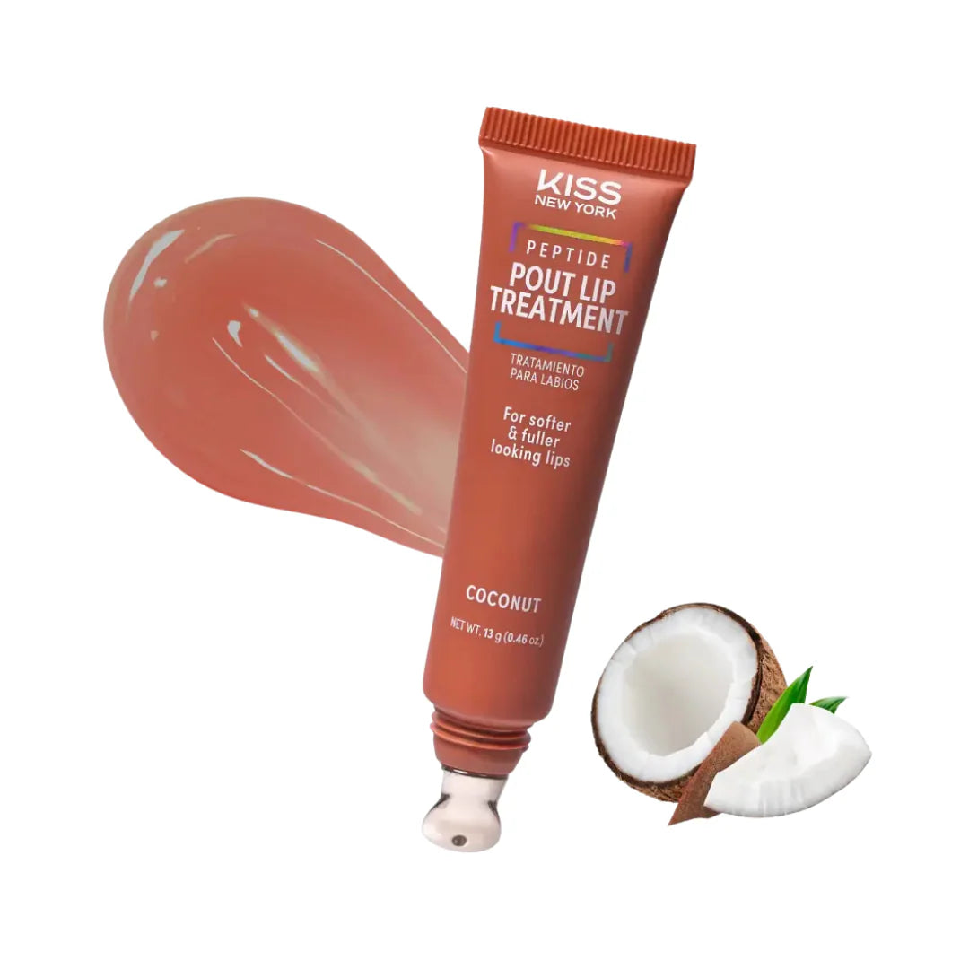KISS NEW YORK Peptide Lip Treatment, Hydrating & Non-Sticky Tinted Plumping Balm, Shea Butter, Castor Oil & Squalane Reduces Look of Fine Lines, Softer & Fuller Lips with Cooling Metal Tip (Raspberry)