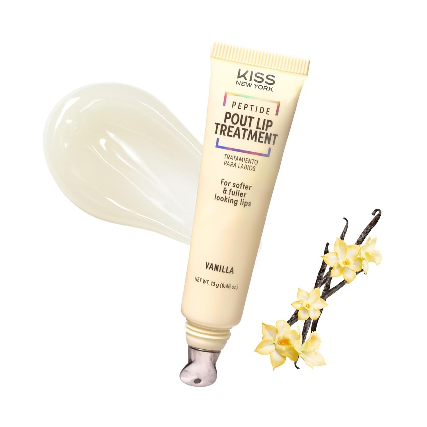 KISS NEW YORK Peptide Lip Treatment, Hydrating & Non-Sticky Tinted Plumping Balm, Shea Butter, Castor Oil & Squalane Reduces Look of Fine Lines, Softer & Fuller Lips with Cooling Metal Tip (Raspberry)